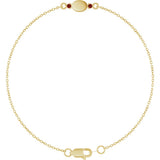 14K Yellow Gold Engravable Natural Mozambique Garnet 6 1/2-7 1/2" Bracelet