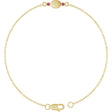 14K Yellow Gold Engravable Natural Pink Tourmaline 6 1/2-7 1/2" Bracelet