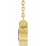 14K Yellow Gold Lab-Grown Alexandrite 18" Necklace