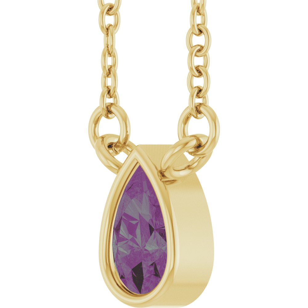 14K Yellow Gold Lab-Grown Alexandrite 18" Necklace