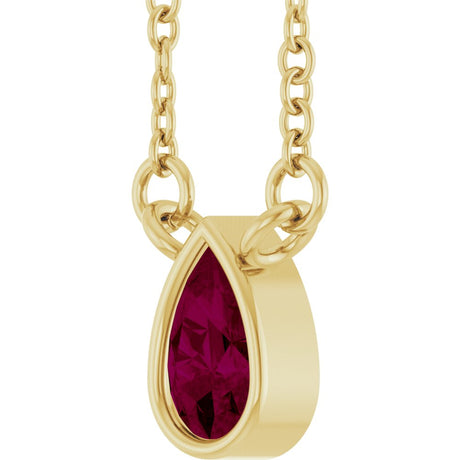 14K Yellow Gold Natural Mozambique Garnet 18" Necklace