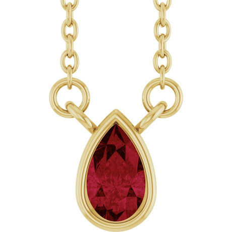 14K Yellow Gold Lab-Grown Ruby 18" Necklace