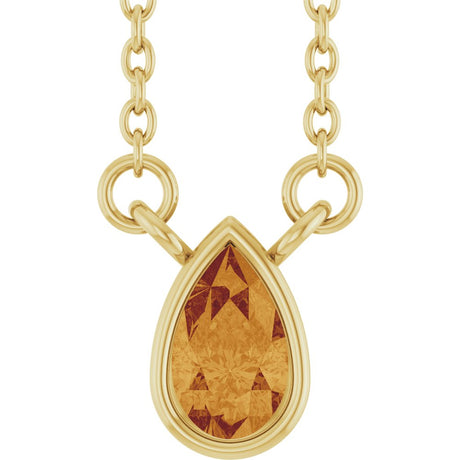 14K Yellow Gold Natural Citrine 18" Necklace