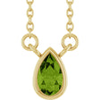14K Yellow Gold Natural Peridot 18" Necklace