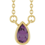 14K Yellow Gold Lab-Grown Alexandrite 18" Necklace