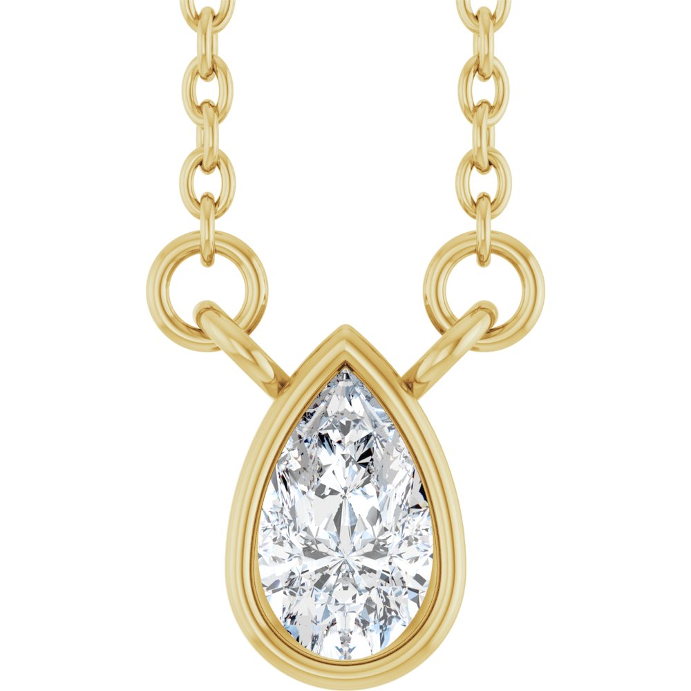 14K Yellow Gold 1/5 CT Lab-Grown Diamond 18" Necklace