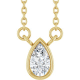 14K Yellow Gold 1/5 CT Lab-Grown Diamond 18" Necklace