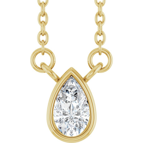 14K Yellow Gold 1/5 CT Lab-Grown Diamond 18" Necklace