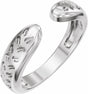 14K White Gold 3 mm Nature-Inspired Open Band Size 7