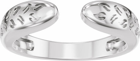14K White Gold 3 mm Nature-Inspired Open Band Size 7