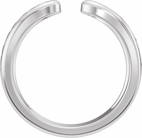 14K White Gold 3 mm Nature-Inspired Open Band Size 7