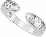 14K White Gold 3 mm Nature-Inspired Open Band Size 7