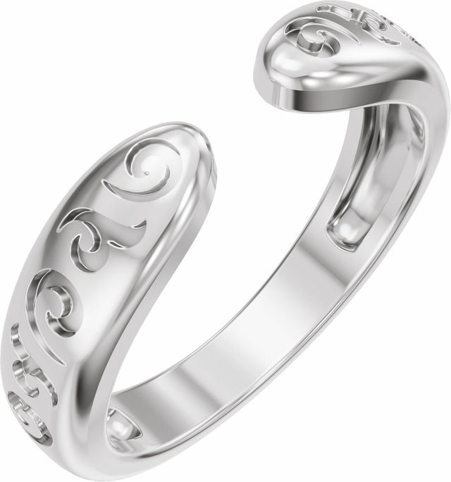 14K White Gold 3 mm Vintage-Inspired Open Band Size 7