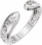 14K White Gold 3 mm Vintage-Inspired Open Band Size 7