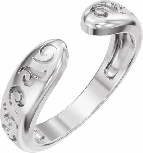 14K White Gold 3 mm Vintage-Inspired Open Band Size 7