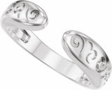 14K White Gold 3 mm Vintage-Inspired Open Band Size 7