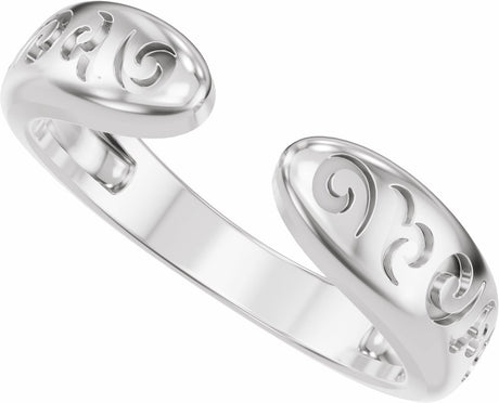 14K White Gold 3 mm Vintage-Inspired Open Band Size 7