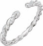 14K White Gold .08 CTW Lab-Grown Diamond Rope Open Band Size 6