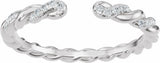 14K White Gold .08 CTW Lab-Grown Diamond Rope Open Band Size 6