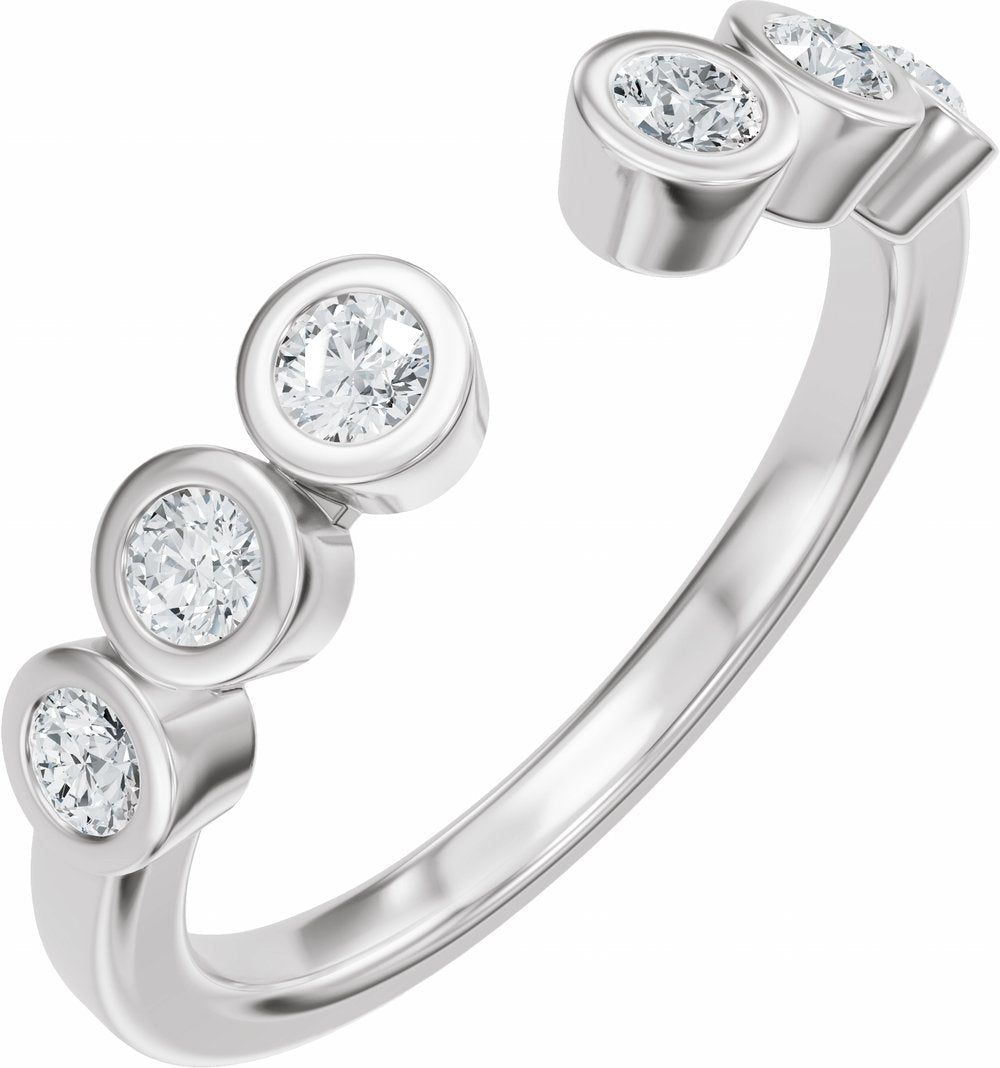 14K White Gold 1/3 CTW Lab-Grown Diamond Bezel-Set Open Band Size 7