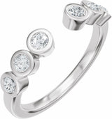 14K White Gold 1/3 CTW Lab-Grown Diamond Bezel-Set Open Band Size 7