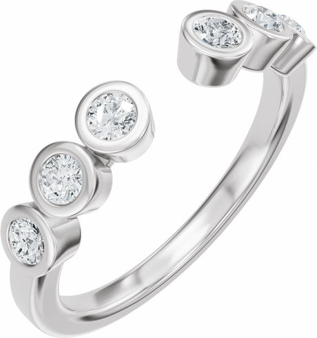 14K White Gold 1/3 CTW Lab-Grown Diamond Bezel-Set Open Band Size 7
