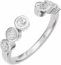 14K White Gold 1/3 CTW Lab-Grown Diamond Bezel-Set Open Band Size 7