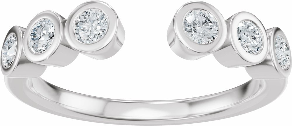 14K White Gold 1/3 CTW Lab-Grown Diamond Bezel-Set Open Band Size 7