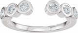 14K White Gold 1/3 CTW Lab-Grown Diamond Bezel-Set Open Band Size 7