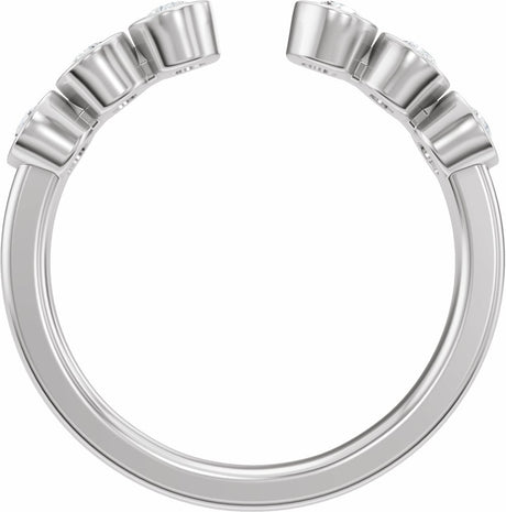 14K White Gold 1/3 CTW Lab-Grown Diamond Bezel-Set Open Band Size 7