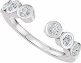 14K White Gold 1/3 CTW Lab-Grown Diamond Bezel-Set Open Band Size 7