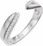 14K White Gold 1/8 CTW Lab-Grown Diamond Pinched Open Band Size 7