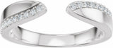 14K White Gold 1/8 CTW Lab-Grown Diamond Pinched Open Band Size 7