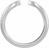 14K White Gold 1/8 CTW Lab-Grown Diamond Pinched Open Band Size 7