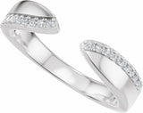 14K White Gold 1/8 CTW Lab-Grown Diamond Pinched Open Band Size 7
