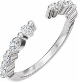 14K White Gold 1/3 CTW Lab-Grown Diamond Vintage-Inspired Open Band