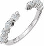 14K White Gold 1/3 CTW Lab-Grown Diamond Vintage-Inspired Open Band