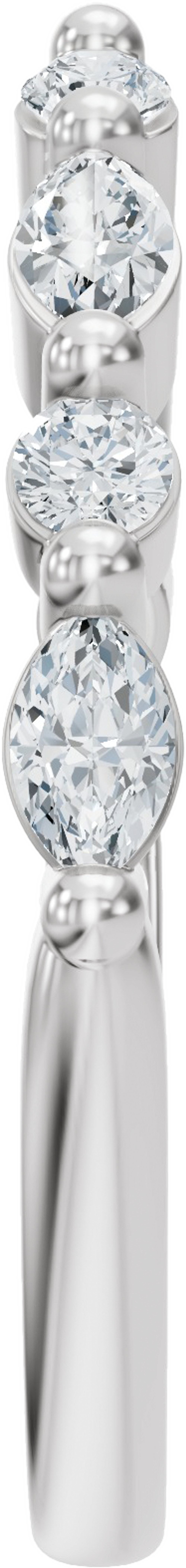14K White Gold 1/3 CTW Lab-Grown Diamond Vintage-Inspired Open Band