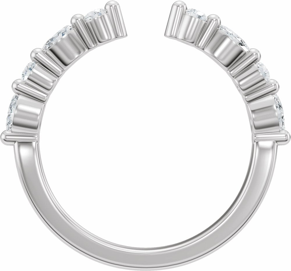 14K White Gold 1/3 CTW Lab-Grown Diamond Vintage-Inspired Open Band