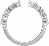14K White Gold 1/3 CTW Lab-Grown Diamond Vintage-Inspired Open Band