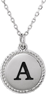 Sterling Silver Engravable Round 16-18" Rope Necklace
