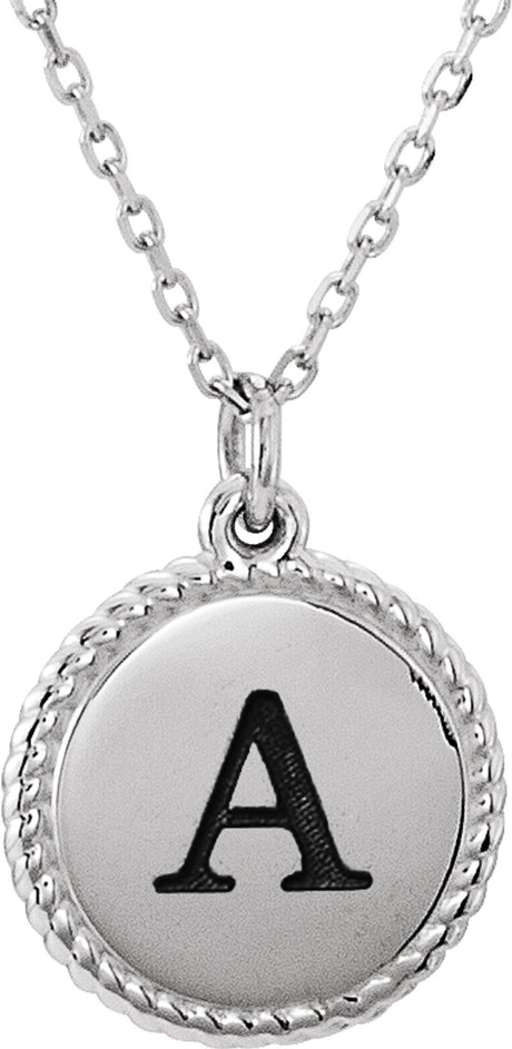Sterling Silver Engravable Round 16-18" Rope Necklace