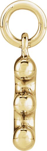 14K Yellow Gold Bubble Initial E Pendant