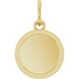 10K Yellow Gold Engravable Round Pendant