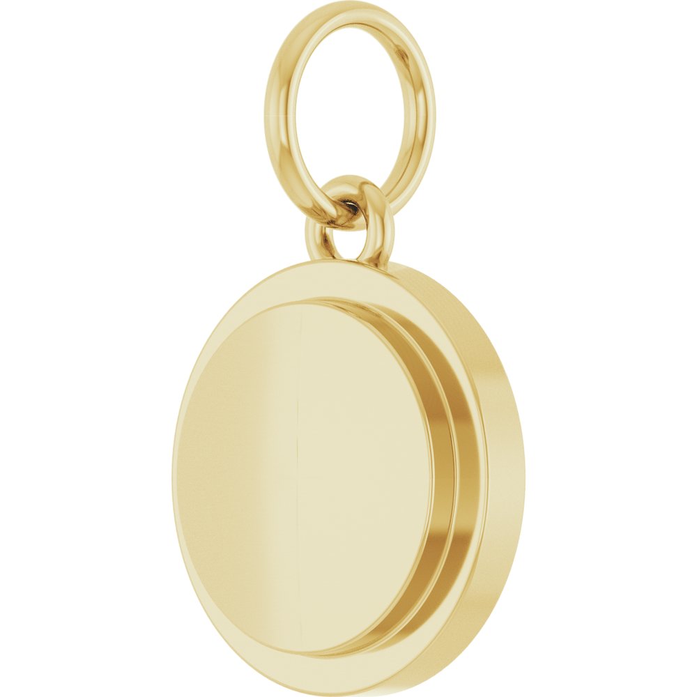 14K Yellow Gold Engravable Round Pendant