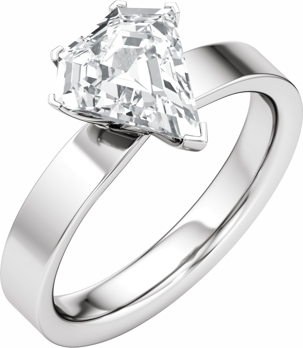 14K White Gold 2 CT Lab-Grown Diamond Engagement Ring
