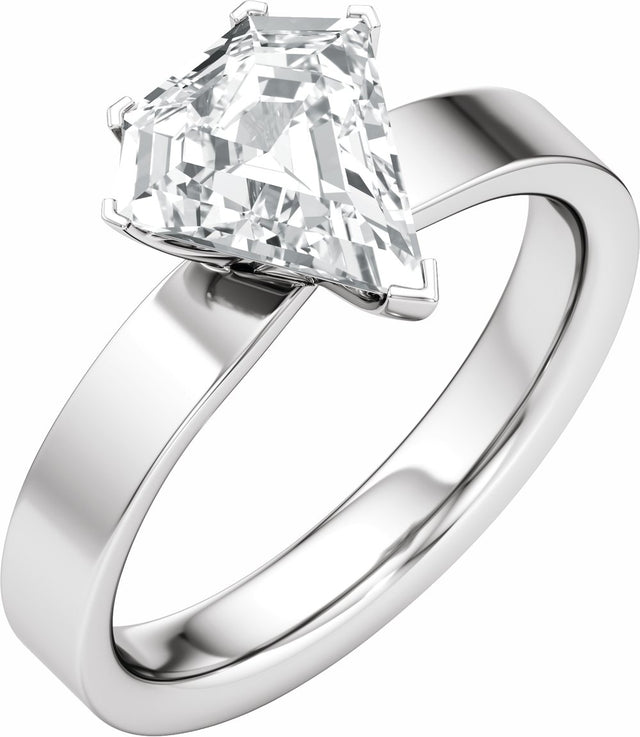 14K White Gold 2 CT Lab-Grown Diamond Engagement Ring