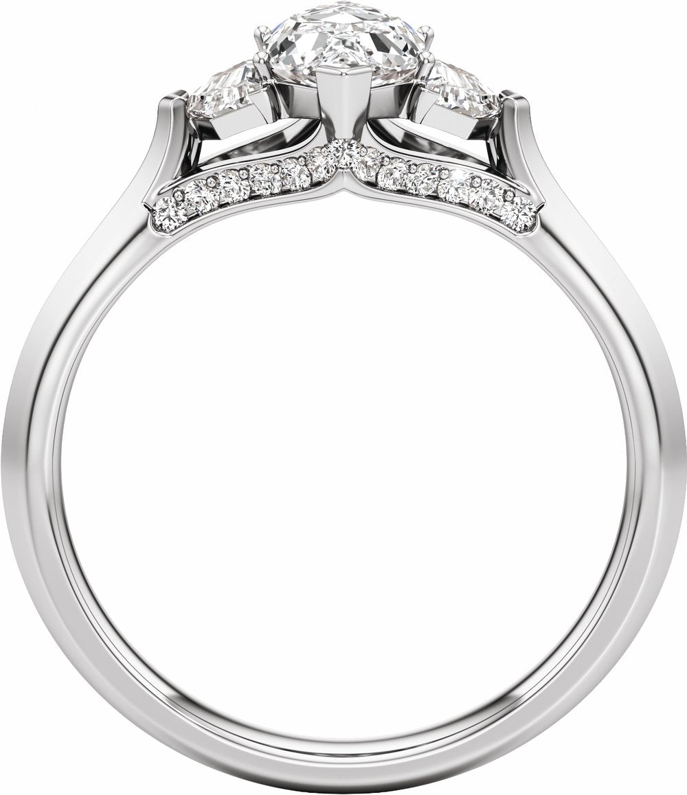 14K White Gold 1 1/2 CTW Lab-Grown Diamond Three-Stone Engagement Ring