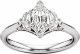 14K White Gold 1 1/2 CTW Lab-Grown Diamond Three-Stone Engagement Ring