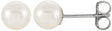 14K White Gold Cultured White Freshwater Pearl Earrings